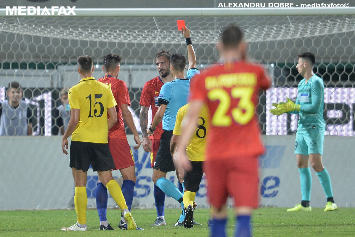 Formatia FCSB (echipament rosu) a intalnit, intr-o partida a  mansei secunde din turul doi preliminar al Europa League, echipa Alashkert, joi 1 august 2019, la Giurgiu. ALEXANDRU DOBRE / MEDIAFAX FOTO